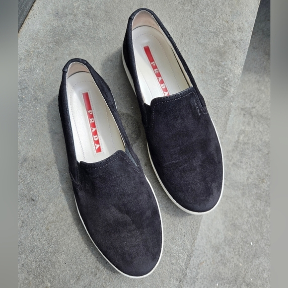 Prada Shoes - Prada Women's Black Loafers Slip-On Shoes -Size 6.5